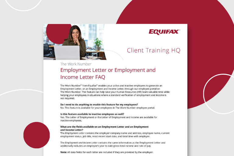 Employment Letter or Employment and Income Letter FAQ Image