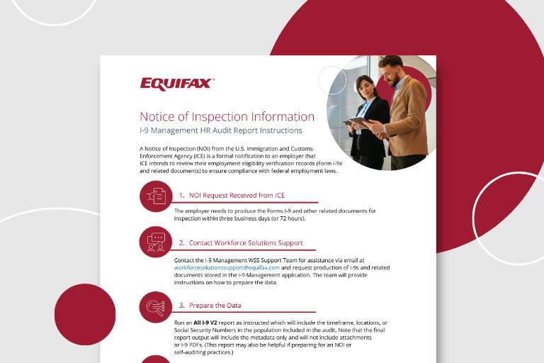 I-9 Management Notice of Inspection Information Image