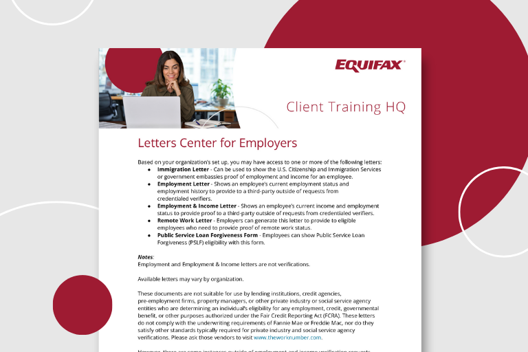 Letters Center - Employer Instructions Image