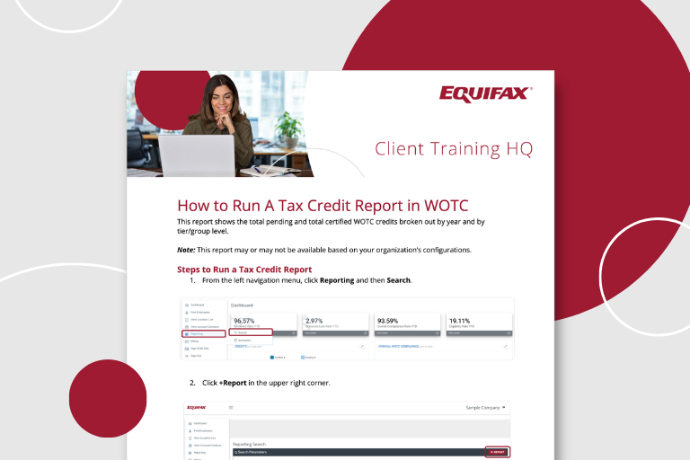 How to Run A Tax Credit Report Image