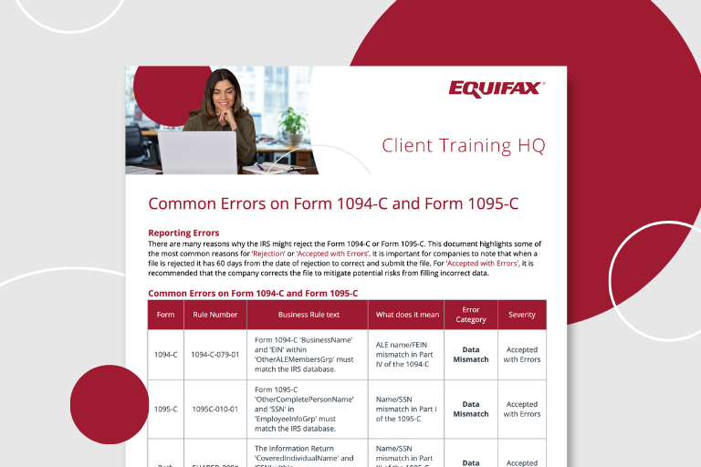 Common Errors on Forms 1094-C and Forms 1095-C Image