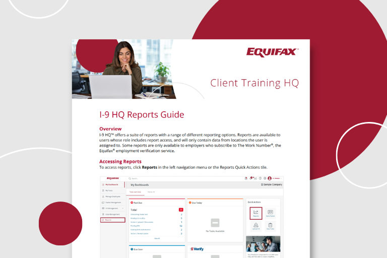 I-9 HQ Reports Guide Image