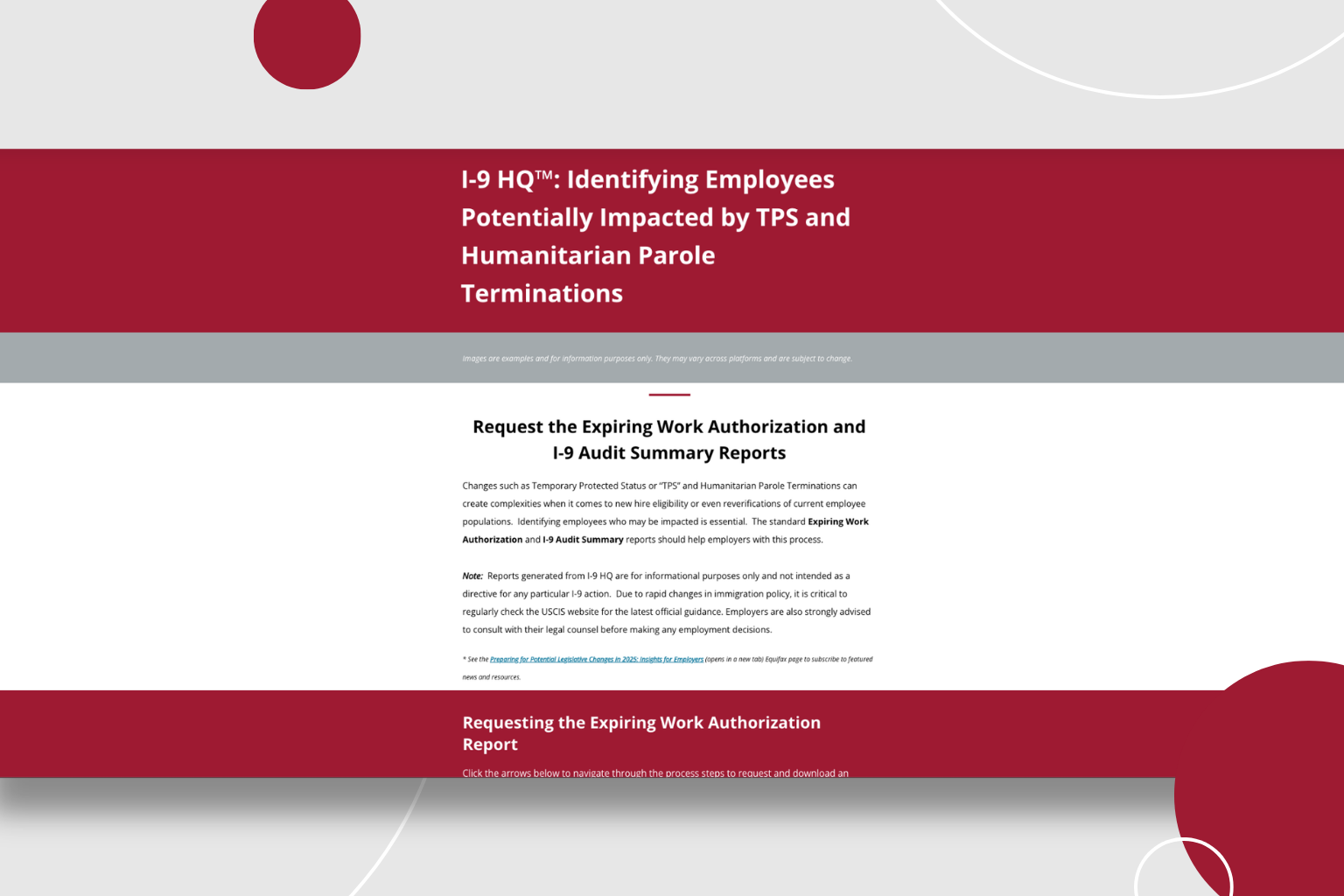 I-9 HQ Reporting: Identifying Employees Impacted by TPS/EAD Revocations Image
