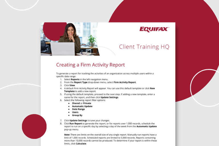 Creating a Firm Activity Report Image