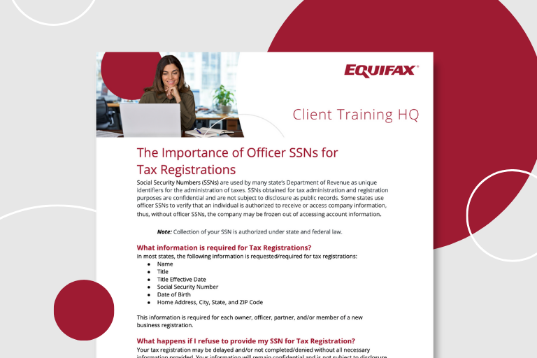 Importance of Officer SSNs - Tax Registrations Image