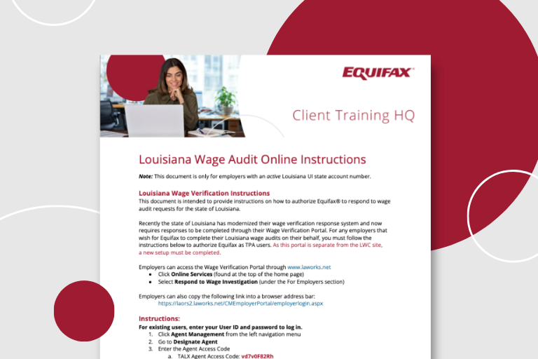 Louisiana Wage Audit Online Instructions Image