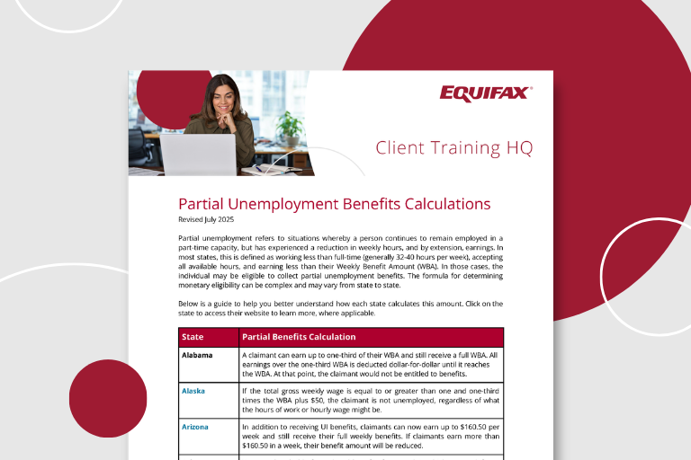 Partial Unemployment Benefits Calculations Image