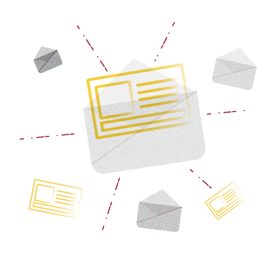 An illustration showing letters and envelopes.