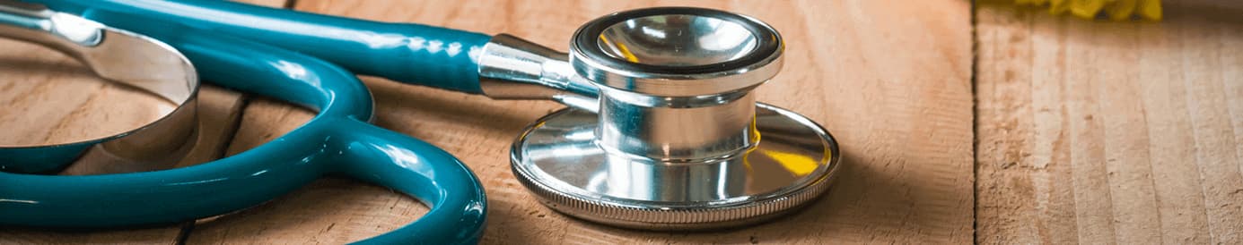 A blue and silver stethoscope