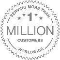 Seal reading 'serving more than 1 million customers worldwide