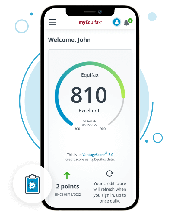image of ipad and iphone showing credit scores on them