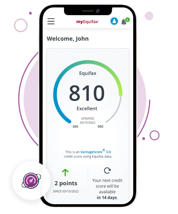 image of ipad and iphone showing credit scores on them