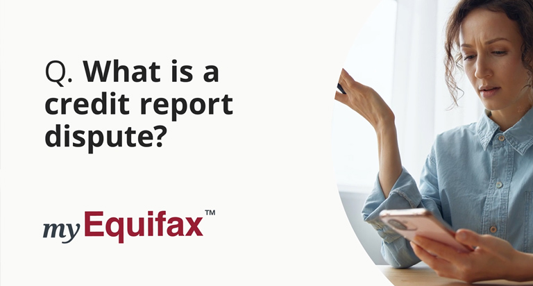 A woman looks at her phone with a concerned look. The words 