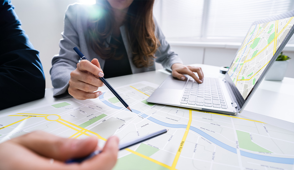 Señalando en un mapa